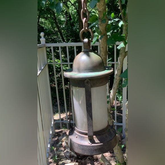 Antique Vintage Metal Lantern - Picture 3 of 9